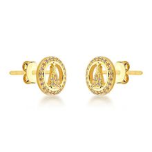 Brinco Redondo Nossa Senhora Aparecida Banhado a Ouro 18k