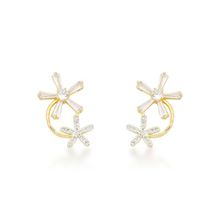 Flores de Ouro: Brincos Banhados a Ouro 18k com Zircônia - Sofisticação Natural