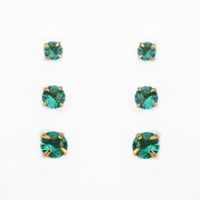 Trios de Brincos de Zircônia Banhado a Ouro 18k