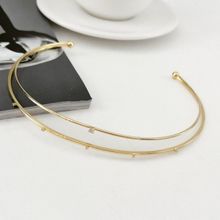 Colar Aro Duplo com ponto de Luz Banhado  a Ouro 18k