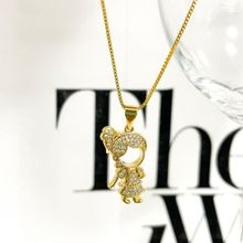 Colar Filhos Cravejados com Zirconias Banhado a Ouro 18k