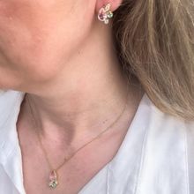 Conjunto de Zircônia Brincos e Colar Banhado em Ouro 18K
