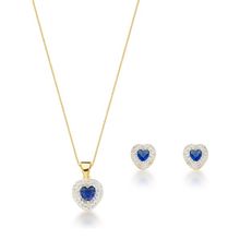 Luxo e Paixão: Conjunto Banhado a Ouro 18k com Corações e Zircônias