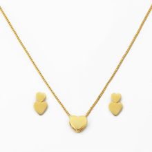 Conjunto Colar E Brinco Corações Banhado a Ouro 18k