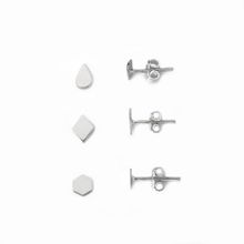 Kit Trio de Brincos Geométricos Prata 925