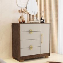 Cômoda Sapateira 4 Gavetas 1 Porta Ilha Bela Imbuia/Fendi - Vila Rica