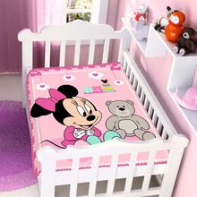 Cobertor para Bebê Raschel Plus 90x110cm Disney Minnie Surpresa