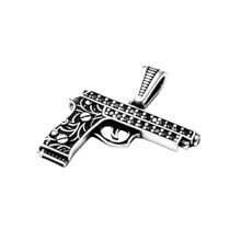 Pingente Arma em Prata 925 com Hematitas – Estilo e Personalidade Unissex