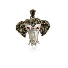 Pingente Elefante com Marcassitas Prata 925