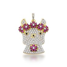 Pingente Pet cravejado com Zirconias Banhado Ouro 18k