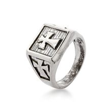 Anel Masculino Cruz Prata de Bali 925