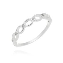 Anel Com Zircônias estilo aliança Prata 925
