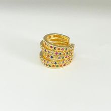 Piercing Fake Linhas desalinhadas banhado a Ouro 18k