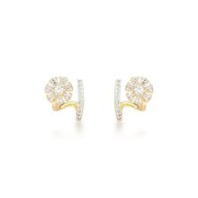 Brincos Flor de Zircônia Banhados em Ouro 18k - Delicadeza e Brilho