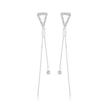 Brinco Alongado com Zircônias – Banhado a Ouro 18K ou Prateado Prata