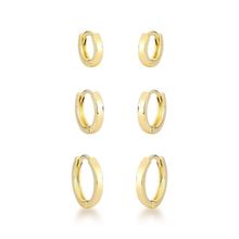 Trio Argolas Lisas Banhadas a Ouro 18k Unico