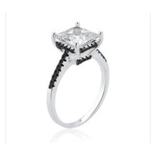 Anel Solitário Quadrado Prata 925