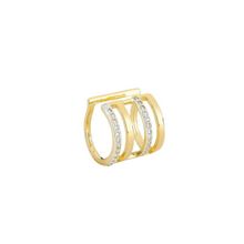 Piercing Fake Estiloso com Zircônias - Banhado a Ouro 18k para Todos os Estilos