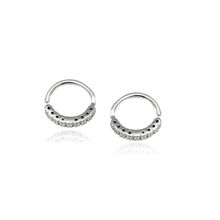 Piercing argolinha orelha Cravejada com Zirconias Prata 925