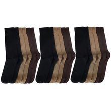 Kit 9 Pares de Meia Selene Social Cano Longo Masculina - Preto e Café