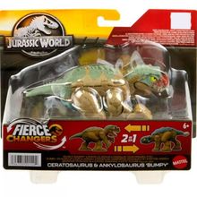 Dinossauro Jurassic World - Ceratosaurus e Ankylosaurus MATTEL
