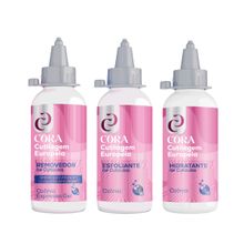 Kit Kinq removedor de cuticulas cutilagem europeia removedor esfoliante e hidratante Ozônio 3 passos Cora