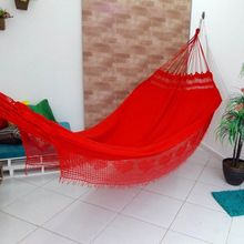 Rede De Dormir Tambaba Bege Com Franjas
