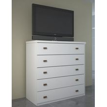 Cômoda King com 5 Gavetas Cor Branco - Bom Pastor