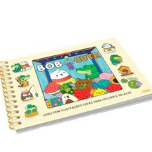 BOB CUTE   CAPA DURA - Livro com ilustrações fofas para colorir e relaxar - papel 180gr