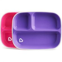 Conjunto de Pratos com Divisórias Roxo e Rosa - Munchkin