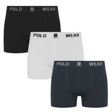 Kit 3 Cuecas Boxer Polo Wear Masculina