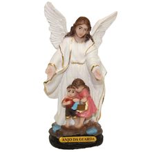 Imagem Anjo da Guarda Branco - 15cm Resina