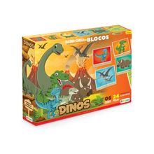 Quebra Cabeça em Blocos - Dinos