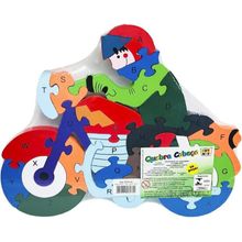 Quebra Cabeça Alfanumérico MDF - Motos