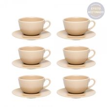 Conjunto de Chá Com Pires 6 Peças 200ml 14 cm Unni Jeans Azul  Oxford