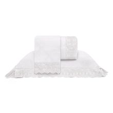 Kit Cobre Leito 300 Fios Cristal Renda Roma Buettner