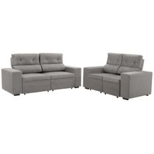 Conjunto de Sofás 2 e 3 Lugares Retrátil e