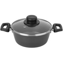Caçarola Multiflon Antiaderente com Tampa Cinza 3,6L 24cm Essencial