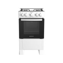 Fogão 4 Bocas Atlas Inox Branco Mônaco Plus