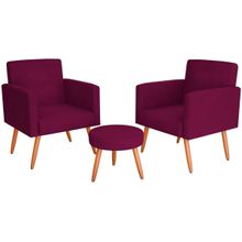 Kit Poltronas com Puff Moderno Matrix Dallas