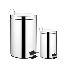 Kit Lixeira Inox para Banheiro e Cozinha com Pedal