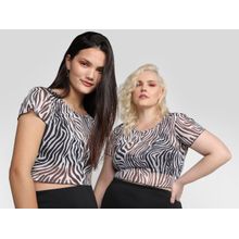 Top Cropped Vista Magalu x Letticia Munniz Tule Estampado