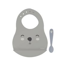 Kit Babador de Silicone Tramontina Urso Le Petit com Colher