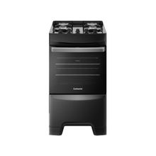 Fogão 4 Bocas Continental Preto Mesa de Vidro FC4GP