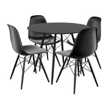 Mesa de Jantar 4 Cadeiras Redonda Branca Empório Tiffany Eames