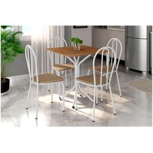 Mesa de Jantar 4 Cadeiras Quadrada Preta
