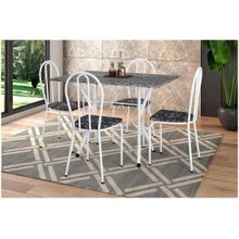Mesa de Jantar 4 Cadeiras Retangular Branca