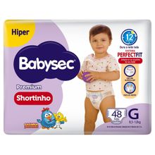 Fralda Shortinho BabySec Premium Galinha Pintadinha G 8,5 a 12kg 48 Unidades