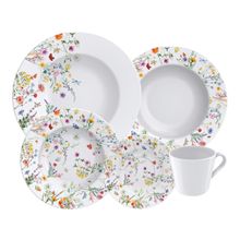 Aparelho de Jantar e Chá 20 Peças Tramontina de Porcelana Branco Redondo Ana Cecília