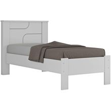 Cama de Solteiro Conquista Móveis Pérola Branco